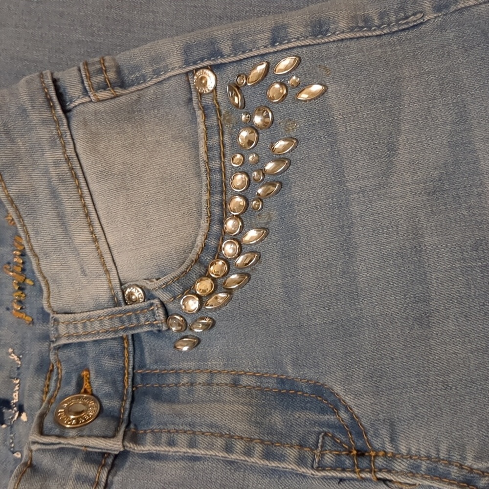 7 for all mankind distressed girls stretch denim jeans size 7 - Picture 4 of 10